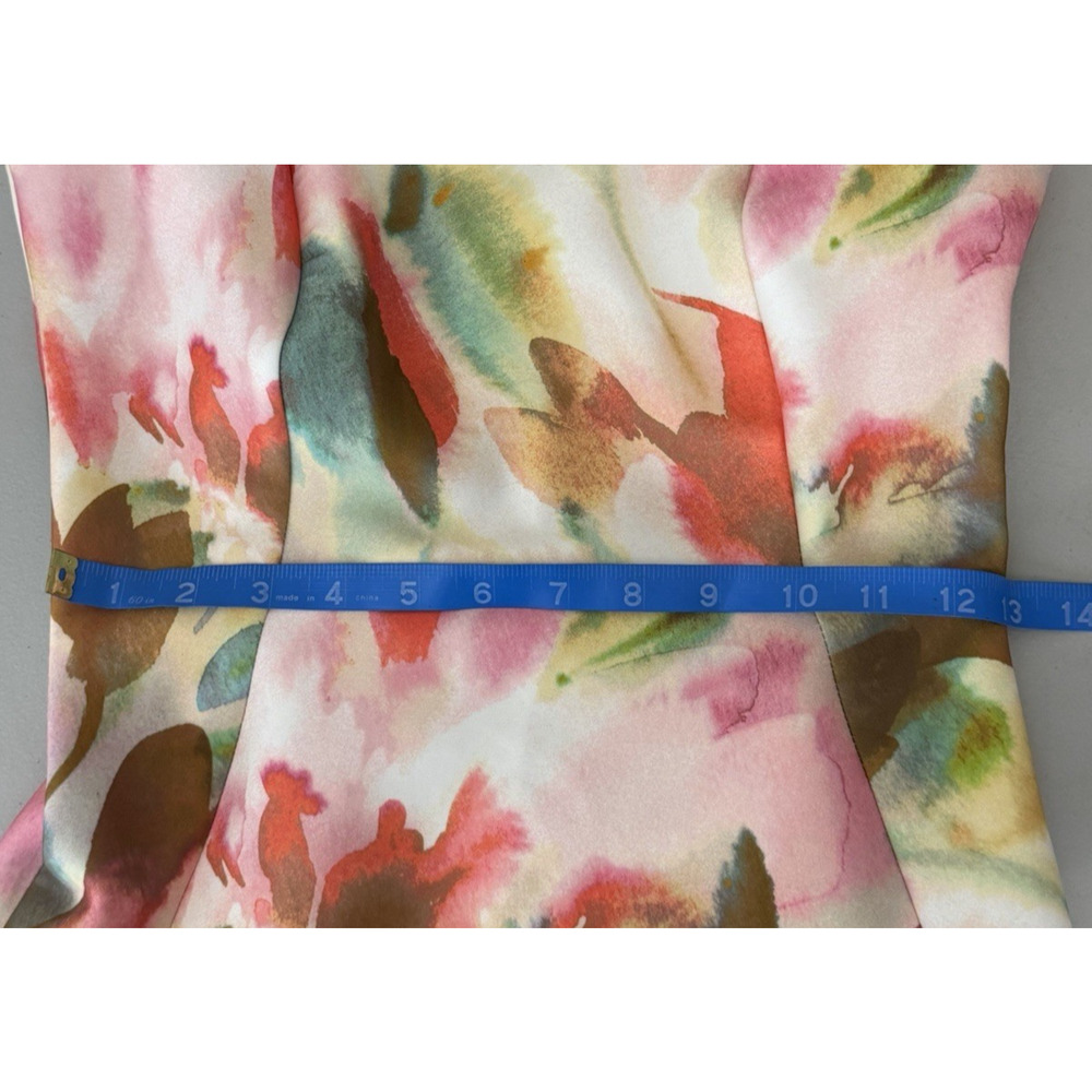 Calvin Klein Scuba Sheath Dress Size 2 Pink Floral Sleeveless Work Cocktail - Picture 7 of 12